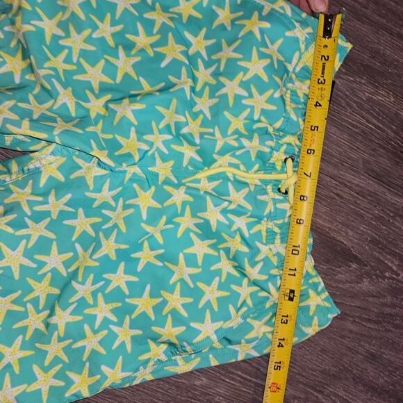 J.Crew Flex Swimwear Starfish Print Blue Trunks 6" Inseam Size XS - Picture 6 of 6